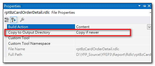 Rdlc Copy To Output Directory